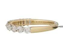 New 0.91ctw Round and Baguette Diamond Half and Half Design Band Ring in 14K