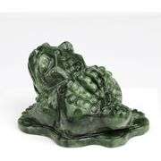 Hand-Carved Jade Money Frog for Wealth and Luck