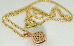 Pretty 14K Rose Gold Diamond Pendant on Necklace