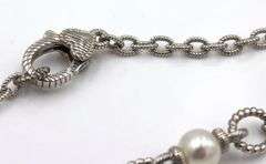 Judith Ripka 925 Sterling Silver Rope And Pearl Necklace