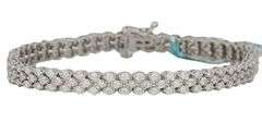 New 4.00ctw Round Diamond Triple Row Tennis Bracelet in 14K