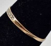 Simple 10K Yellow Gold Diamond Ring Band
