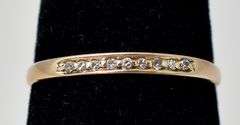 Simple 10K Yellow Gold Diamond Ring Band