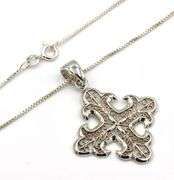 Italian 925 sterling silver Filigree Maltese Cross Necklace