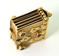 Incredible 18K Yellow Gold & Ruby Book-Like Fob/Locket