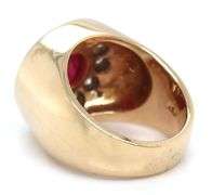 14kt Yellow gold 1.50ct ruby and 0.75ctw diamond halo ring