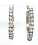 10kt White gold 0.45ctw Illusion set diamond hoop earrings