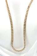 14kt Yellow gold approximate 4ctw 3 prong set diamond tennis necklace