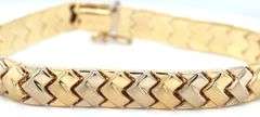 Lovely 14K YG High Polish & Textured Stampatto Bracelet