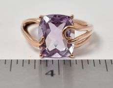 Stunning 14K Rose Gold Amethyst Gemstone Ring