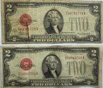 Two 1928 D Red Seal US Notes