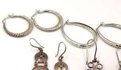 Vintage Mexican 925 Sterling Silver Earrings Lot
