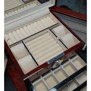 Luxury Rosewood Jewelry Box with Fingerprint Lock