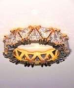 Dazzling 14 Kt Yellow Gold Plate 11.6 Cttw Simulated Diamond Ring