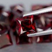 Impressive! 17.79ct princess cut cherry red Garnet set!