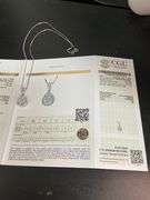 CERTIFIED 14K WHITE GOLD NECKLACE WITH DIAMOND PENDANT