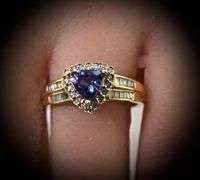 Stylish 14K Yellow Gold Triangular Tanzanite & Diamond Ring