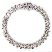 14kt White gold approximate 5.40ctw diamond S link tennis bracelet