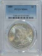 Better virtual Gem BU 1889-P Morgan Silver Dollar. PCGS MS64