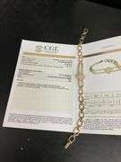 CERTIFIED BRAND NEW 14K GOLD AND DIAMOND SLIDING CLOVER BRACELET