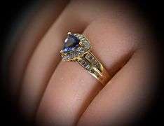 Stylish 14K Yellow Gold Triangular Tanzanite & Diamond Ring