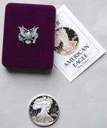 1988 S Proof Silver Eagle With Box and Paper