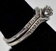 Diamond Wedding Band Set in Sterling Silver