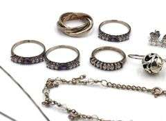 Group lot of Vintage 925 sterling silver mixed jewelry