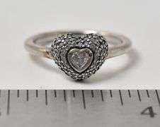 Sterling Silver CZ Gemstone Heart Ring