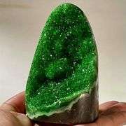 Green Crystal Quartz Cluster