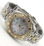 Citizen Solar Analog mother of pearl diamond dial watch
