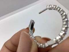 14K Yellow Gold Round Brilliant Cut Lab Diamond Hoops