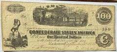$100 Sep 23 1862 Series Diffused Steam Confederate States Note.