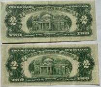 1953 A 1963 Star Circulated $2 Red Seal US Notes.