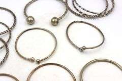 Group lot of Vintage 925 sterling silver bangles