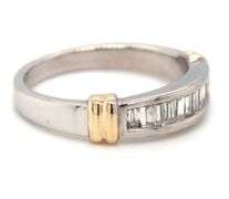 14kt White gold 0.35ctw baguette channel set band