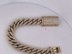 CERTIFIED 10K YELLOW GOLD MIAMI CUBAN DIAMOND LINK BRACELET