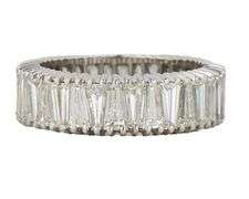 5.75ctw Tapered Baguette Cut Diamond Eternity Wedding Band Ring in Platinum