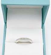 14kt Solid White Gold Diamond Band