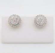 1.10CTW Diamond Cluster Stud Earrings