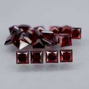 Impressive! 17.79ct princess cut cherry red Garnet set!