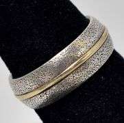 Sterling Silver Band Ring with 14K Yellow Gold Plating
