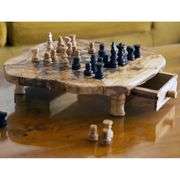 Handmade Olive Wood Chess Set 15-Inch Board with Storage