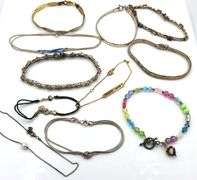 Group lot of 11 vintage 925 sterling silver bracelets