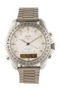 LTYBreitling Pluton Navitimer 3100 A51037, 42mm, White Dial, Stainless Steel Men’s Watch