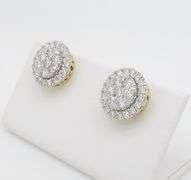 1.10CTW Diamond Cluster Stud Earrings