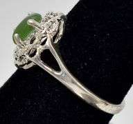 Green Gemstone Ring in Sterling Silver