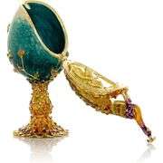 24K Gold Plating Swan Egg with Austrian Crystals