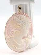 14kt Yellow gold pink shell cameo pin pendant