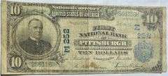 $10 First National Bank of Pittsburgh Series 1902 Note